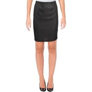 CALVIN KLEIN Womens Black Polyester Above the Knee‎ Pencil Skirt Petites 8P NWT